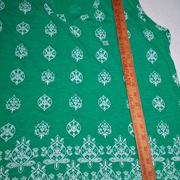 Loft Outlat Tank Top WOmen XL Green White Floral Kelly Green Burnout New READ - Picture 5 of 13
